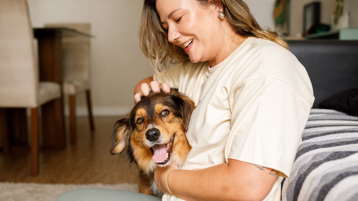 Woman enjoying moments with her dog
