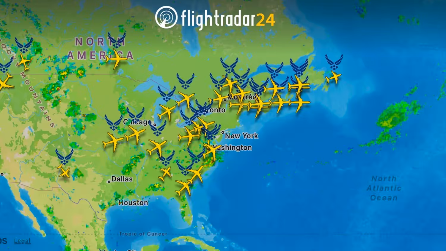 Zahlreiche Tankflugzeuge machten sich auf den Weg Richtung Europa und Nahen Osten.