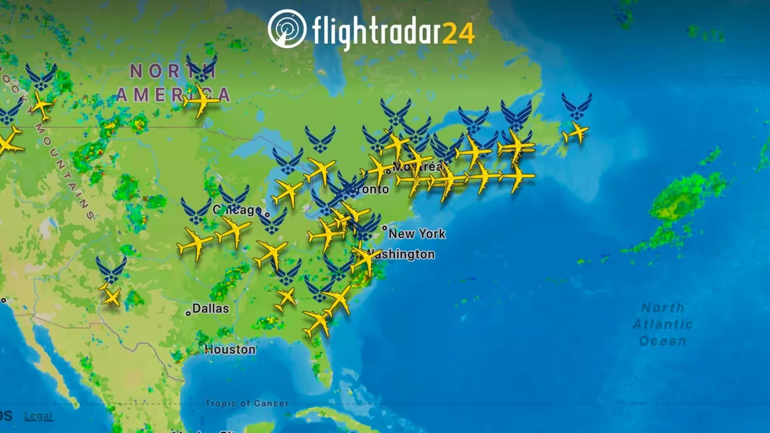 Zahlreiche Tankflugzeuge machten sich auf den Weg Richtung Europa und Nahen Osten.