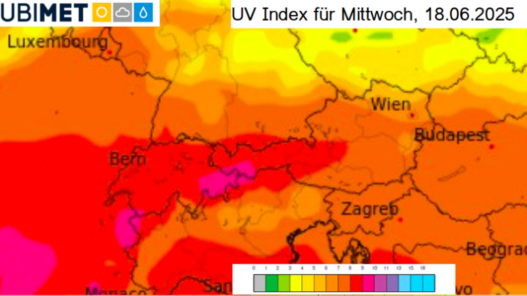 UV Index für Mittwoch