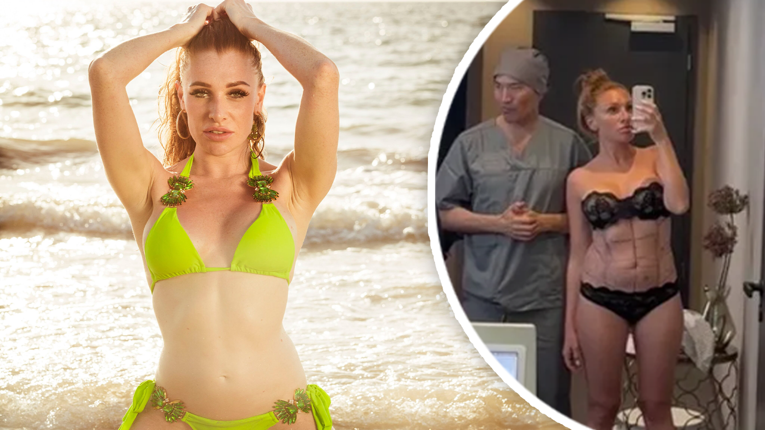 Georgina Fleur ließ sich in Düsseldorf die Bauchpartie definieren.