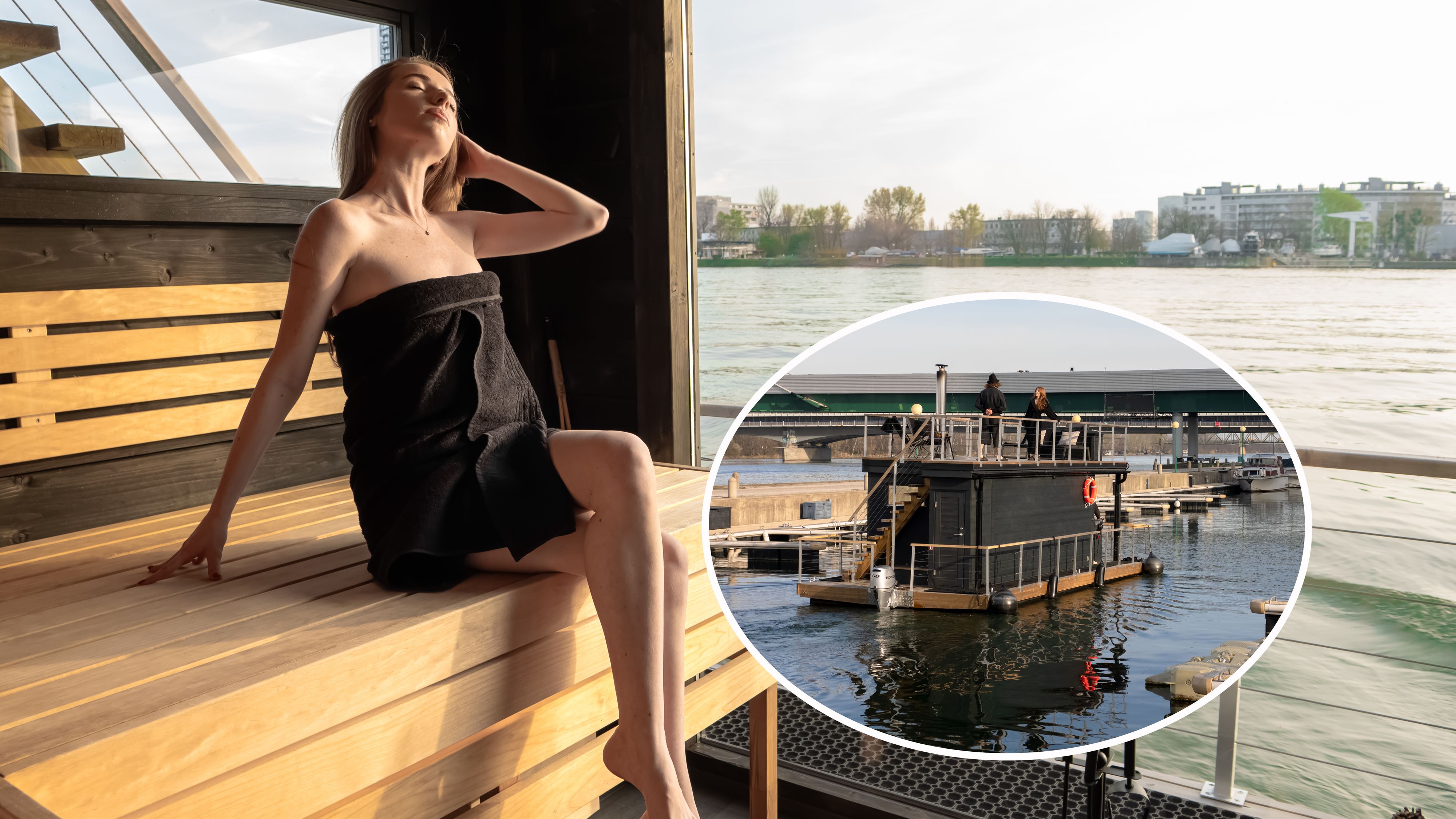 Während du in der Sauna schwitzt, fährst du über die Donau.