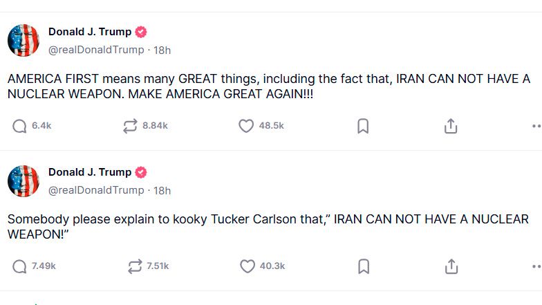 Trump versucht, "America First" und einen Angriff auf den Iran unter einen Hut zu bringen