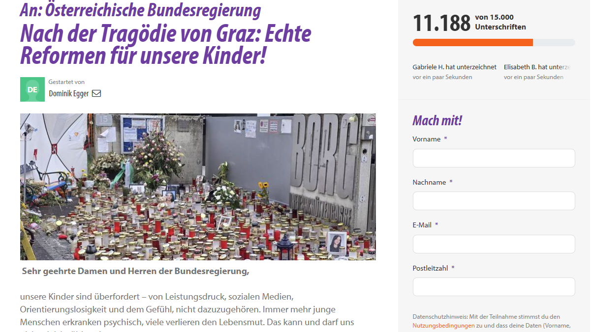 Die Petition des Vaters hat bereits tausende Unterstützer.