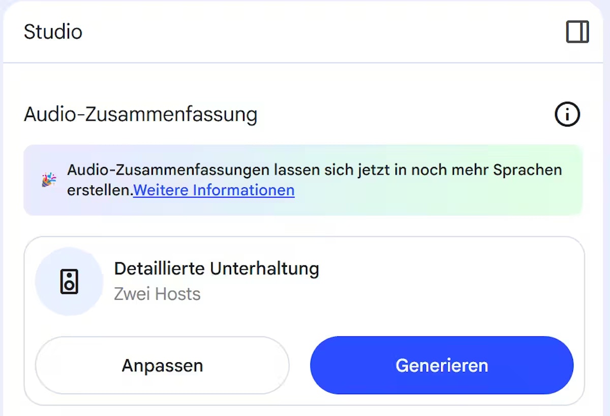 Das Podcast-Feature ist am bekanntesten. Viele kennen NotebookLM nur wegen diesem Feature.