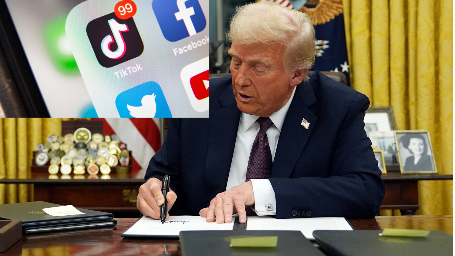 Donald Trump verlängert den Betrieb von TikTok in den USA. (Symbolbild)