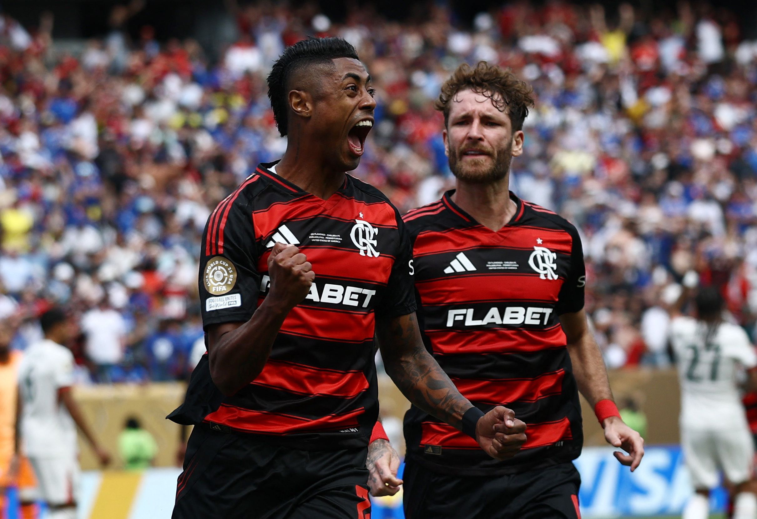 Flamengo Rio de Janeiro bejubelt den Sieg gegen Chelsea. 