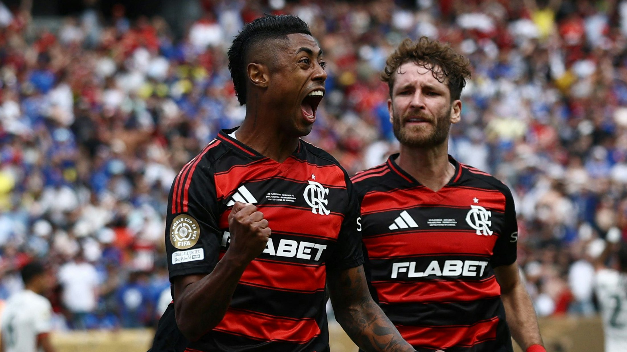 Flamengo Rio de Janeiro bejubelt den Sieg gegen Chelsea. 