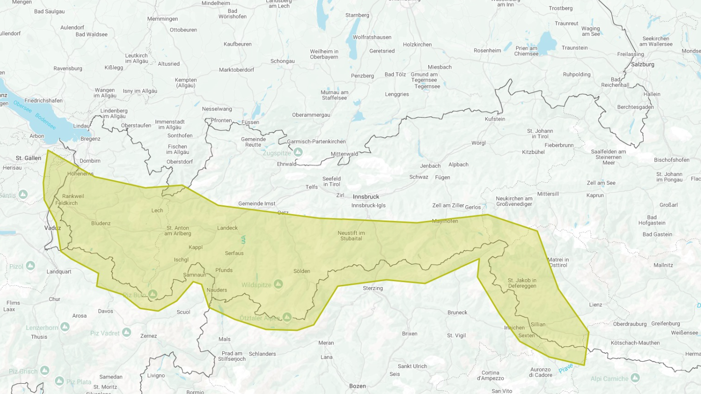 Heute.at - Karte zeigt, wie Hagel-Unwetter nach Österreich zieht