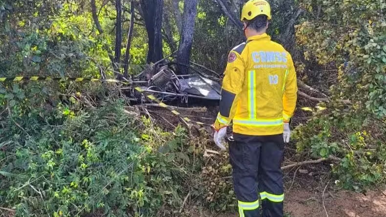 Die Feuerwehr von Santa Catarina hat Ballonteile am Ort des Absturzes gefunden.