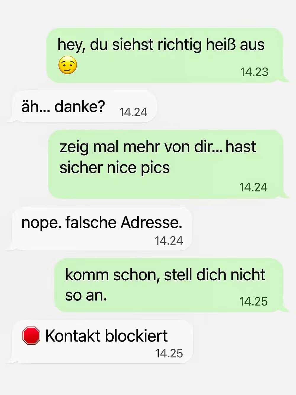 Wir haben mit Hilfe von ChatGPT einen unangemessenen Chatverlauf generieren lassen.