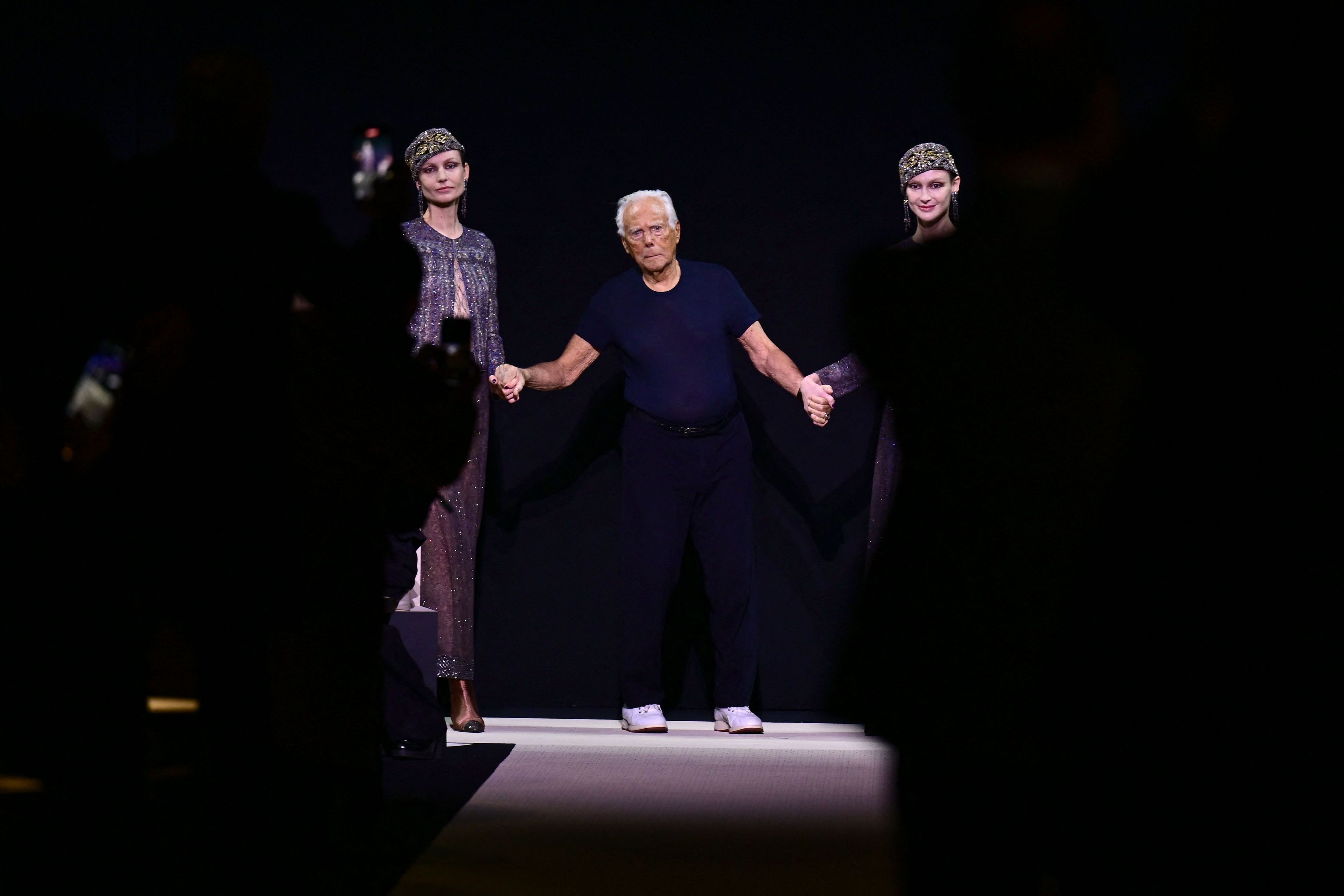 Giorgio Armani im März 2025 bei der Mailänder Fashion Week.