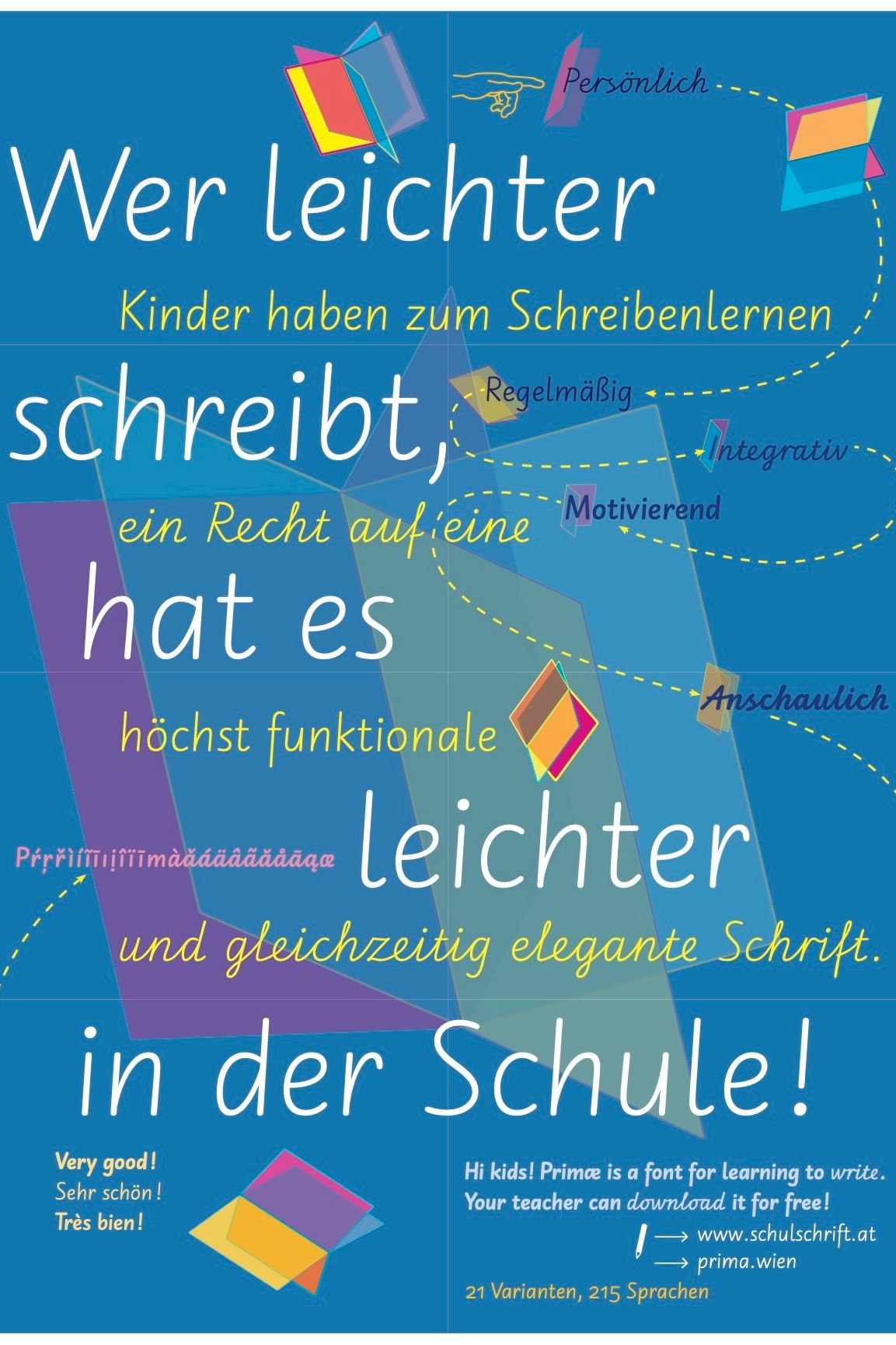 Mit diesem Plakat wird auf die weltbeste Schrift aus Österreich aufmerksam gemacht