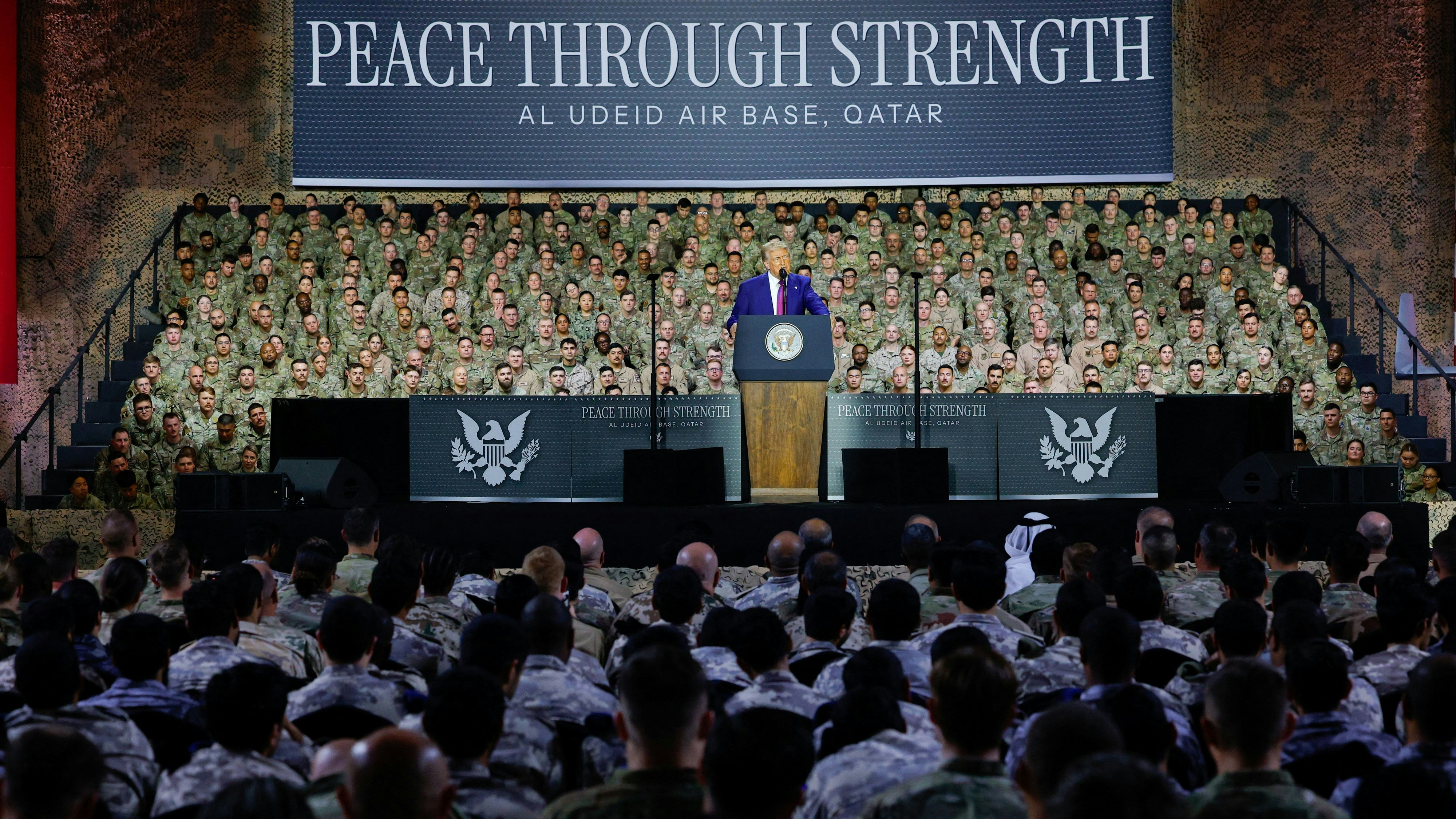 US-Präsident Trump besuchte den Stützpunkt in Doha erst im Mai, propagierte "Frieden durch Stärke"