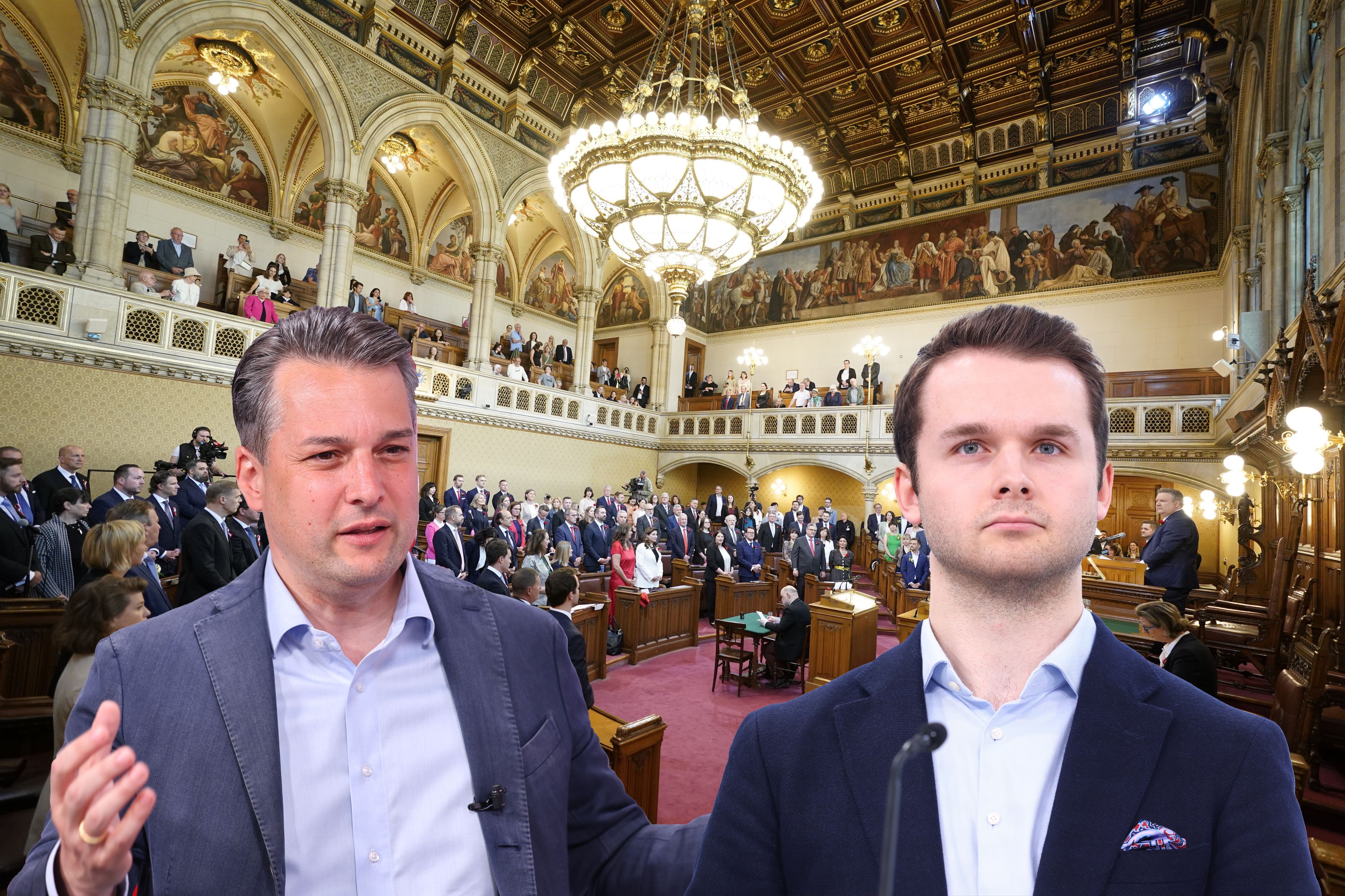 Wiens FPÖ-Chef Dominik Nepp (l.) und ÖVP-Klubobmann Harald Zierfuß kritisieren die Stadtregierung scharf.