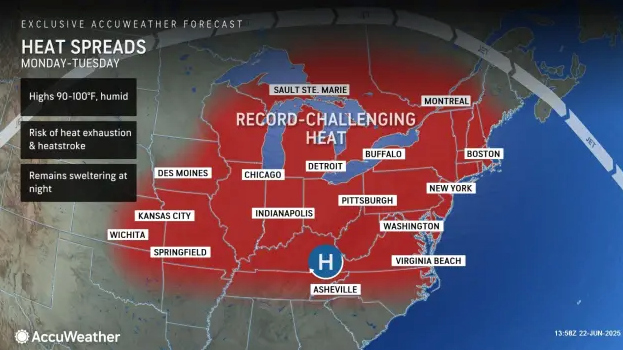 Kein Entkommen: Weite Teile der USA sind unter der Hitze-Glocke gefangen.
