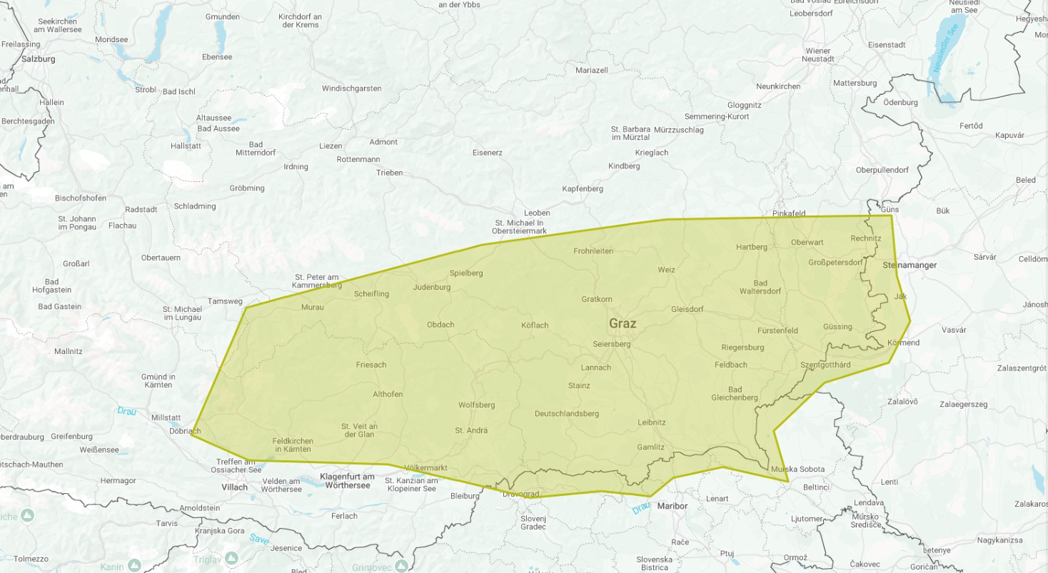 Eine Karte zeigt, wo kräftige Gewitter kommen könnten.