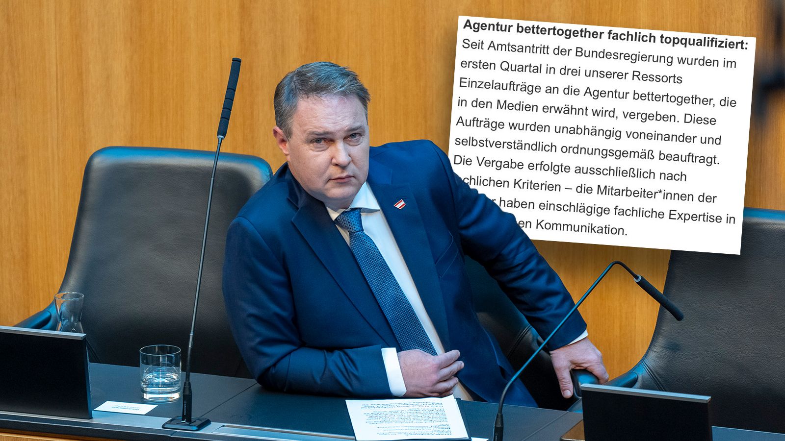 Die SPÖ – im Bild Parteichef Andreas Babler – rechtfertigt in einem Newsletter die Beratungsausgaben.