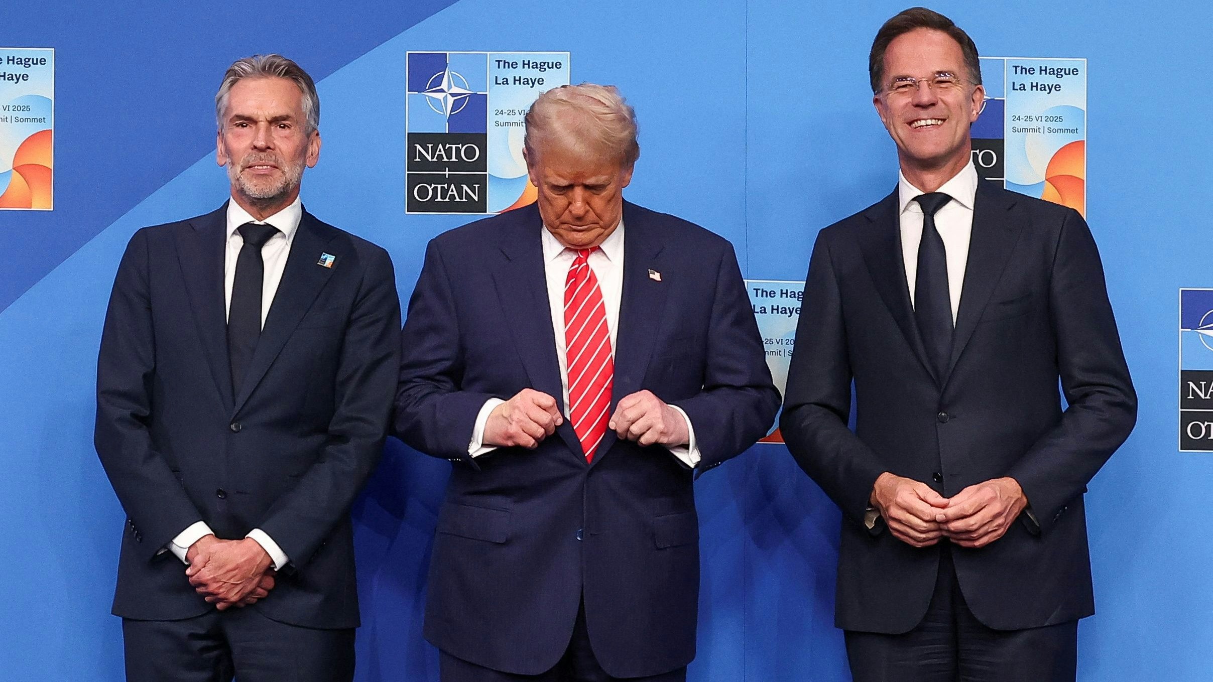 Knopfloch-Chirurgie: Niederlande-Premier Dick Schoof, Donald Trump, Mark Rutte