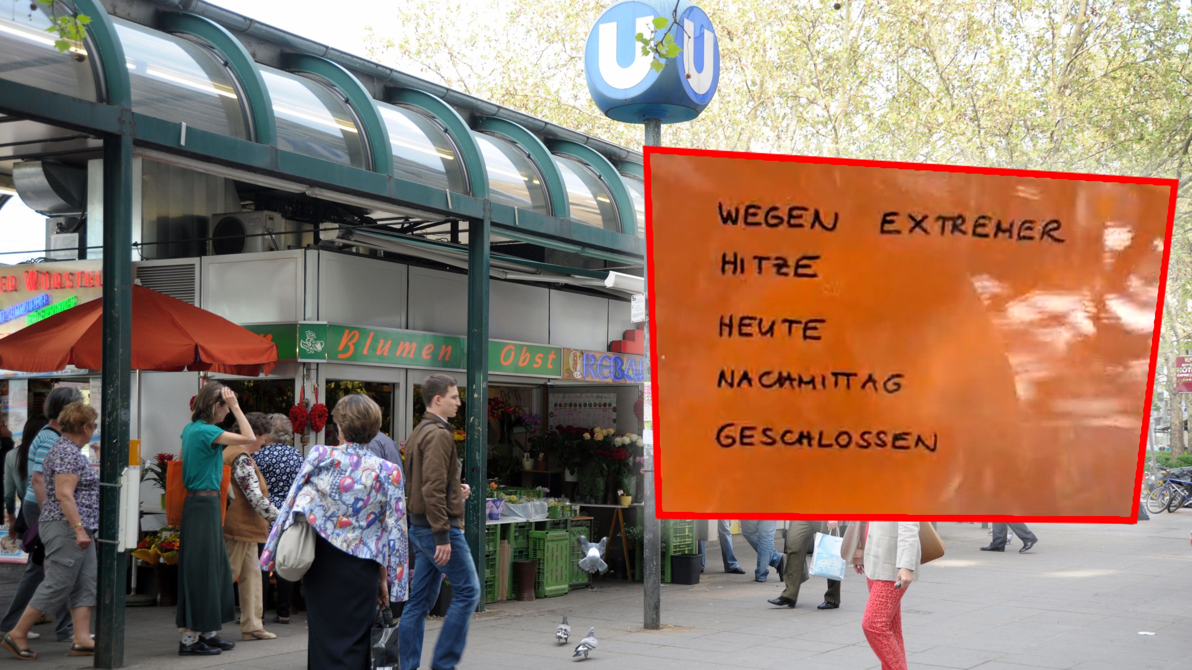 Shop am Wiener Schwedenplatz schließt am Mittwoch wegen brühender Hitze.