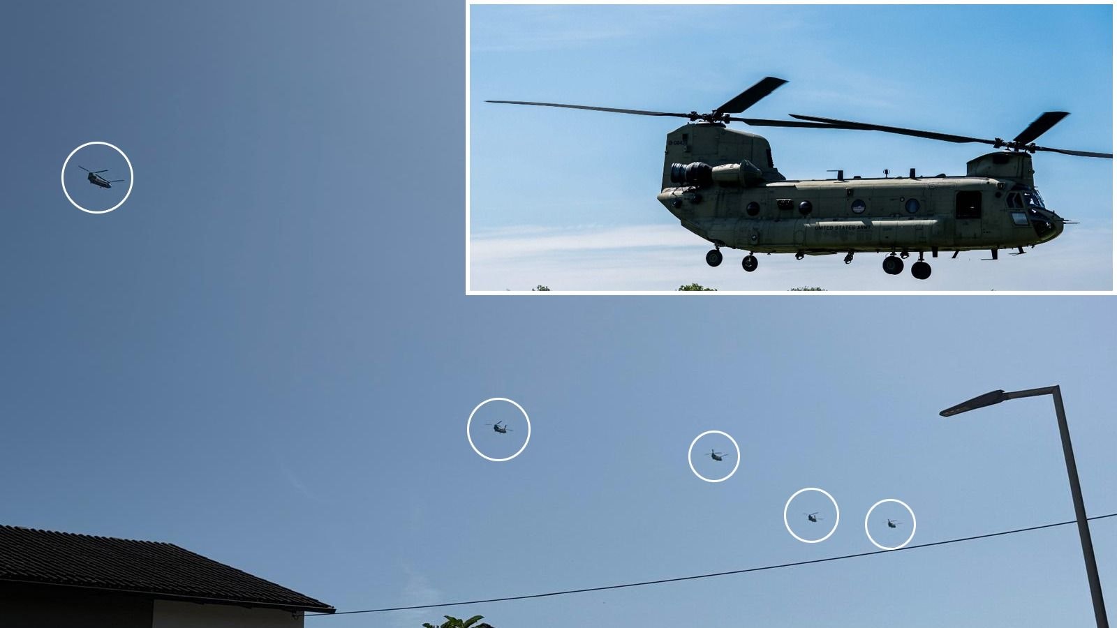 Am Mittwoch flogen mehrere CH-47 Chinook über Linz.