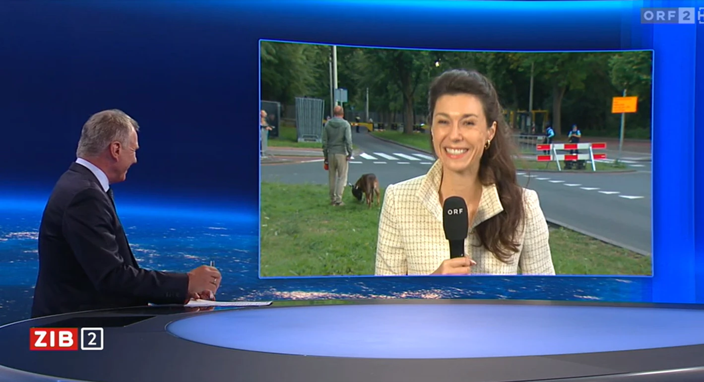 Armin Wolf und Raffaela Schaidreiter konnten sich ein Lachen nicht verkneifen.