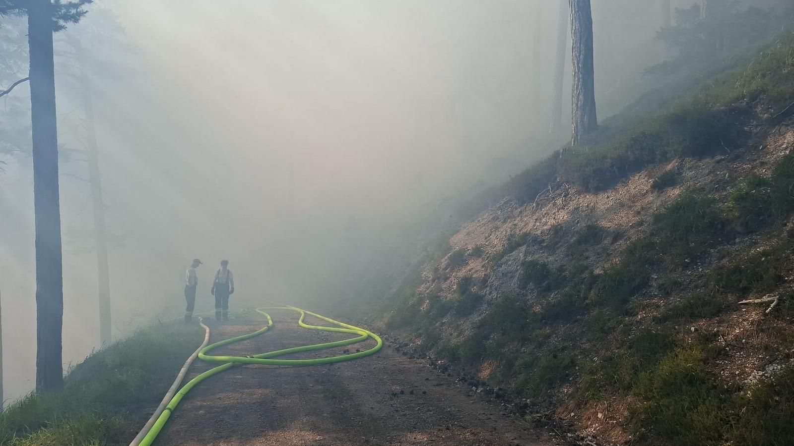 Großbrand in Gutenstein: 300 Feuerwehrleute versuchen Brand zu löschen.