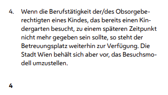 Laut der ABG (1.4) kann durch Arbeitslosigkeit das Besuchsmodell umgestellt werden