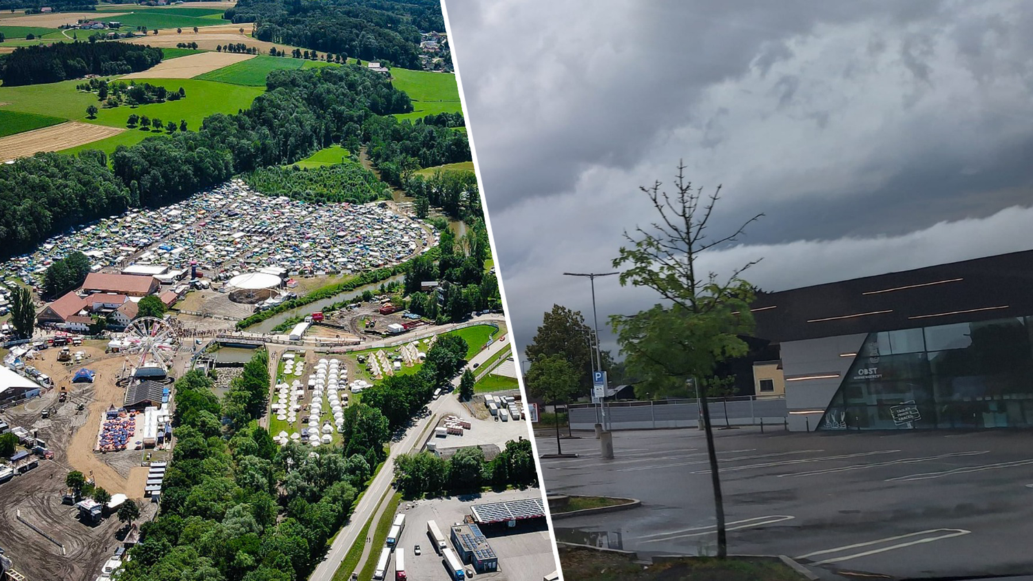 Am Donnerstagnachmittag zogen schwere Unwetter über Oberösterreich. Im Bild St. Florian beim nahenden Sturm am Montagabend.