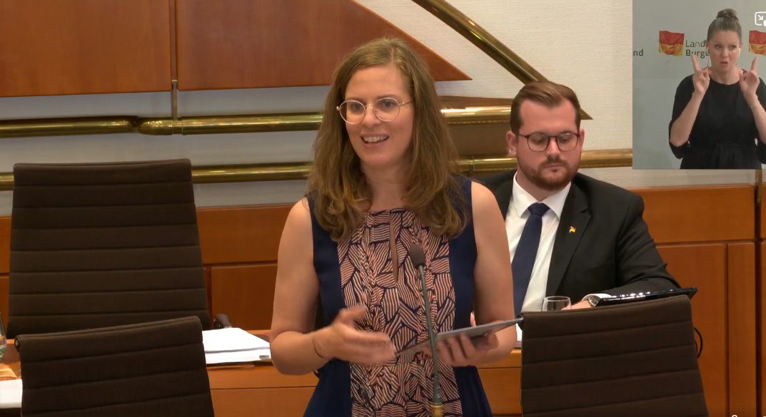 Anja Haider-Wallner (Grüne) bei ihrer Rede im Landtag