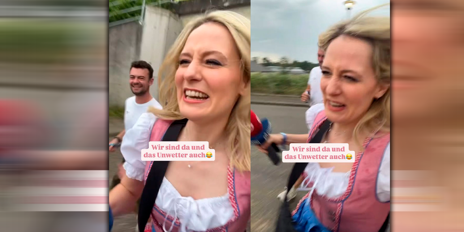 Tina Ritschl bringt sich in Sicherheit.