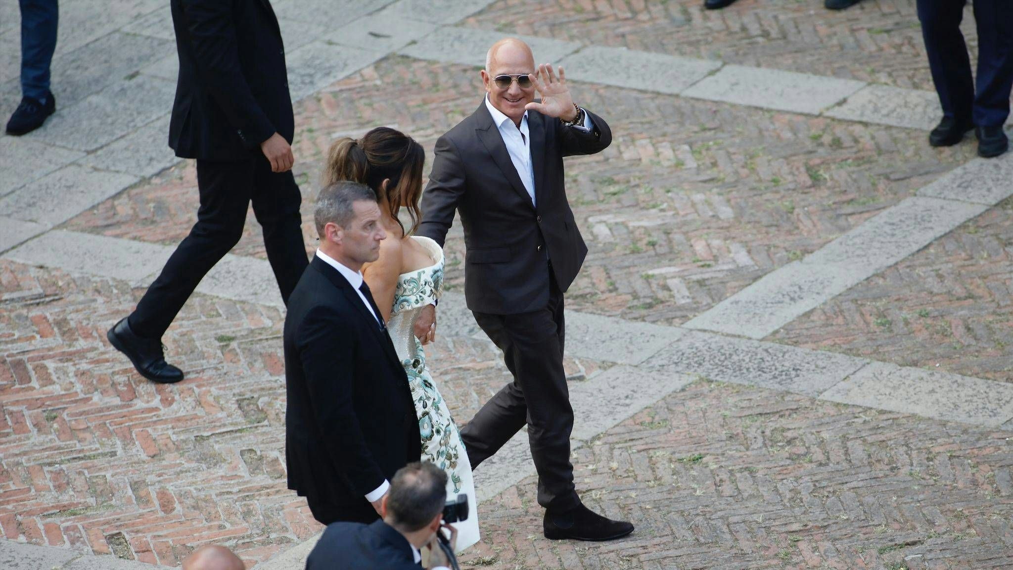 Jeff Bezos bei seiner Ankunft in Venedig.