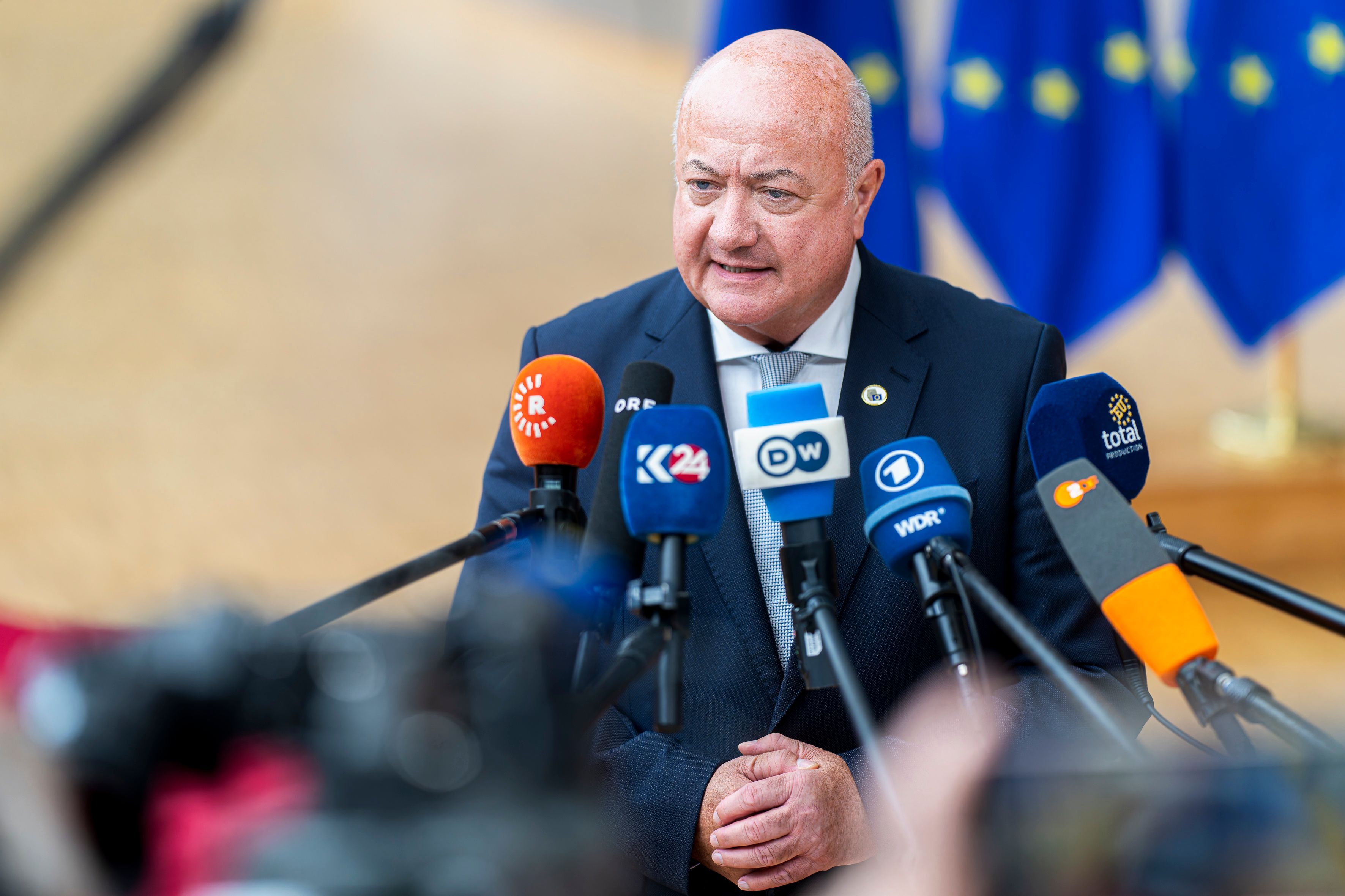 Bundeskanzler Cristian Stocker in Brüssel. 