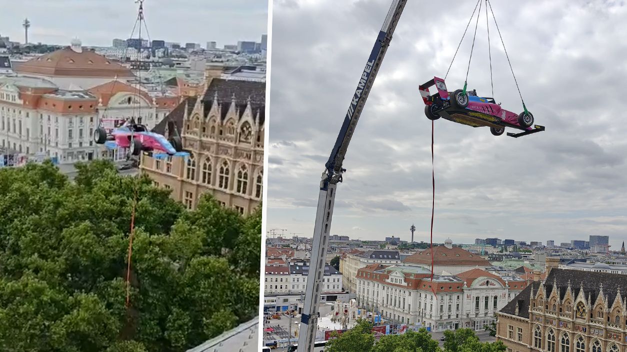 Formel-1-Wagen über Wiens Dächer? Am Samstag ist auch dies wahr geworden.