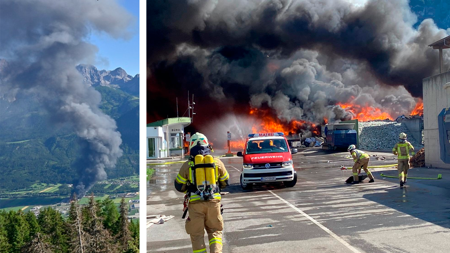 Heute.at - Großbrand außer Kontrolle – 6 Feuerwehrleute verletzt