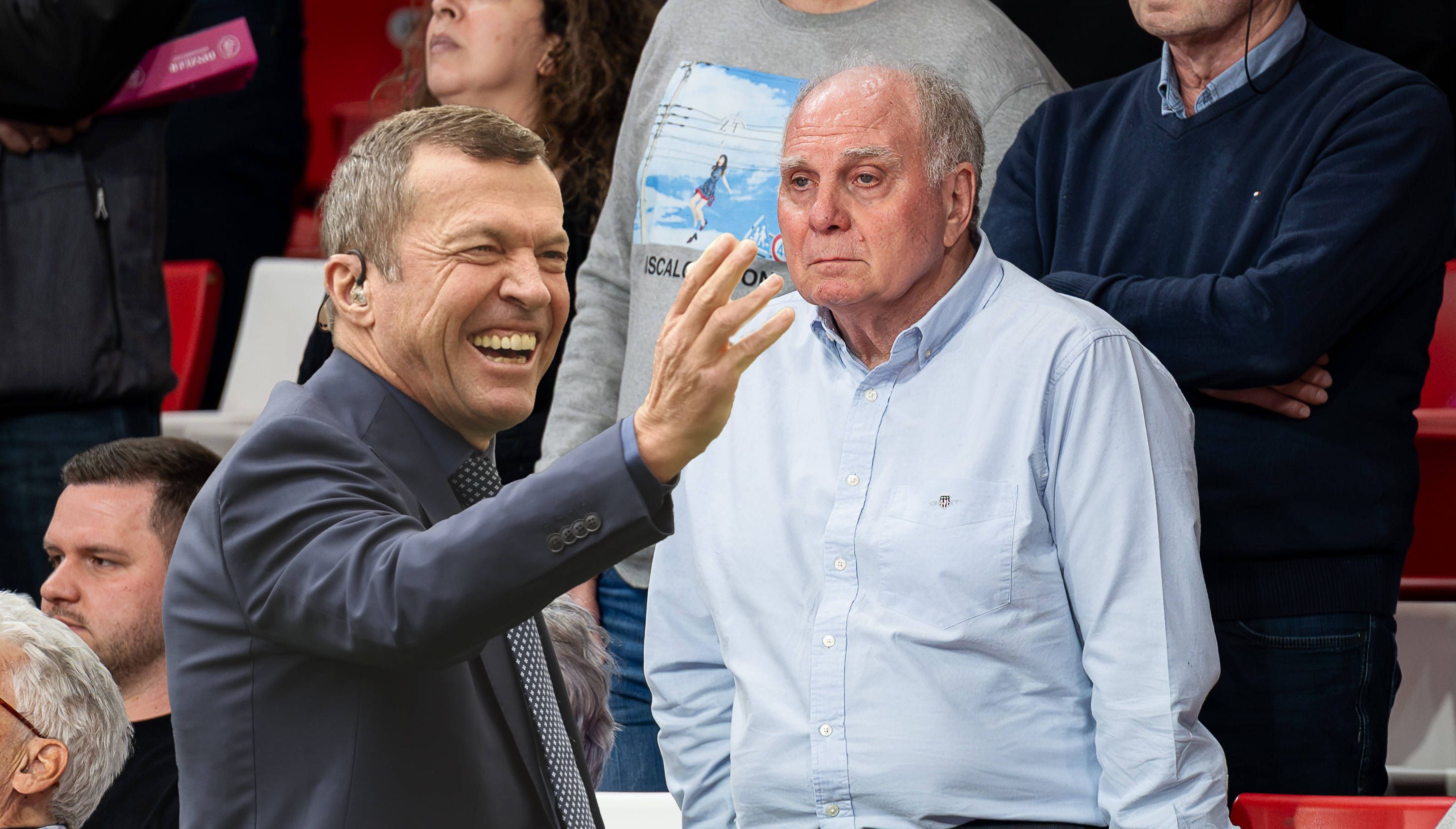 Lothar Matthäus (l.) im Clinch mit Uli Hoeneß