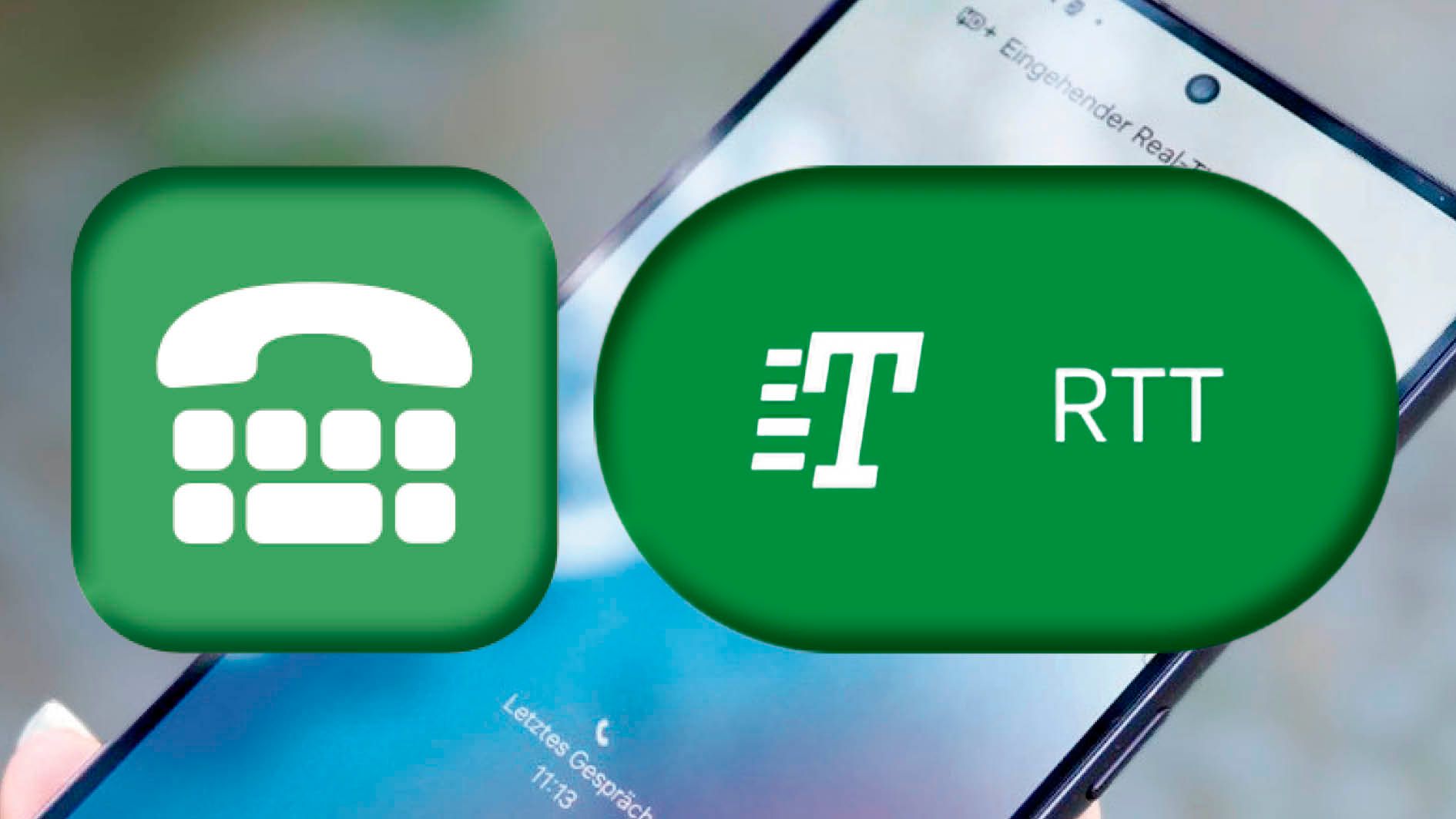So oder so ähnlich sehen die neuen RTT-Symbole in iOS (l.) und Android (r.) aus.