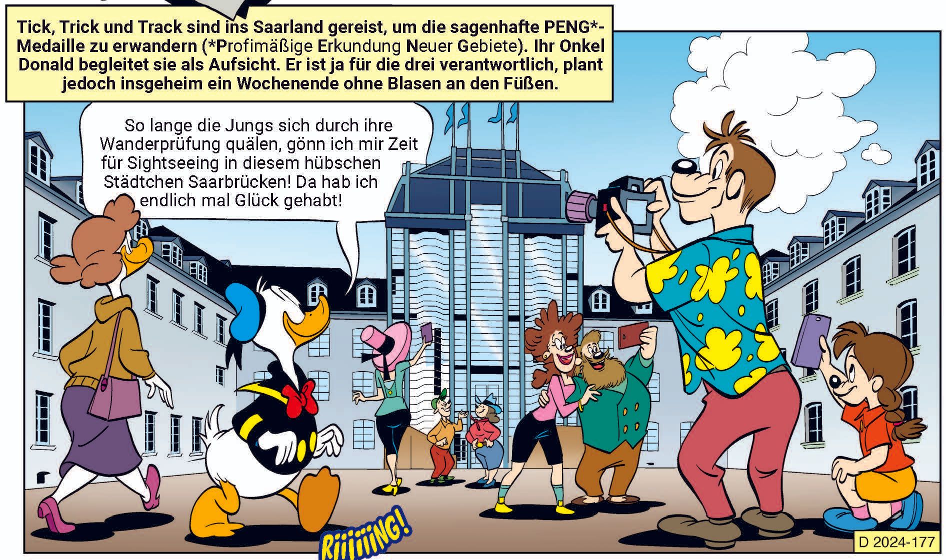 Donald Duck und seine Neffen bereisen dieses Mal Deutschland und - erstmals - auch Luxemburg.