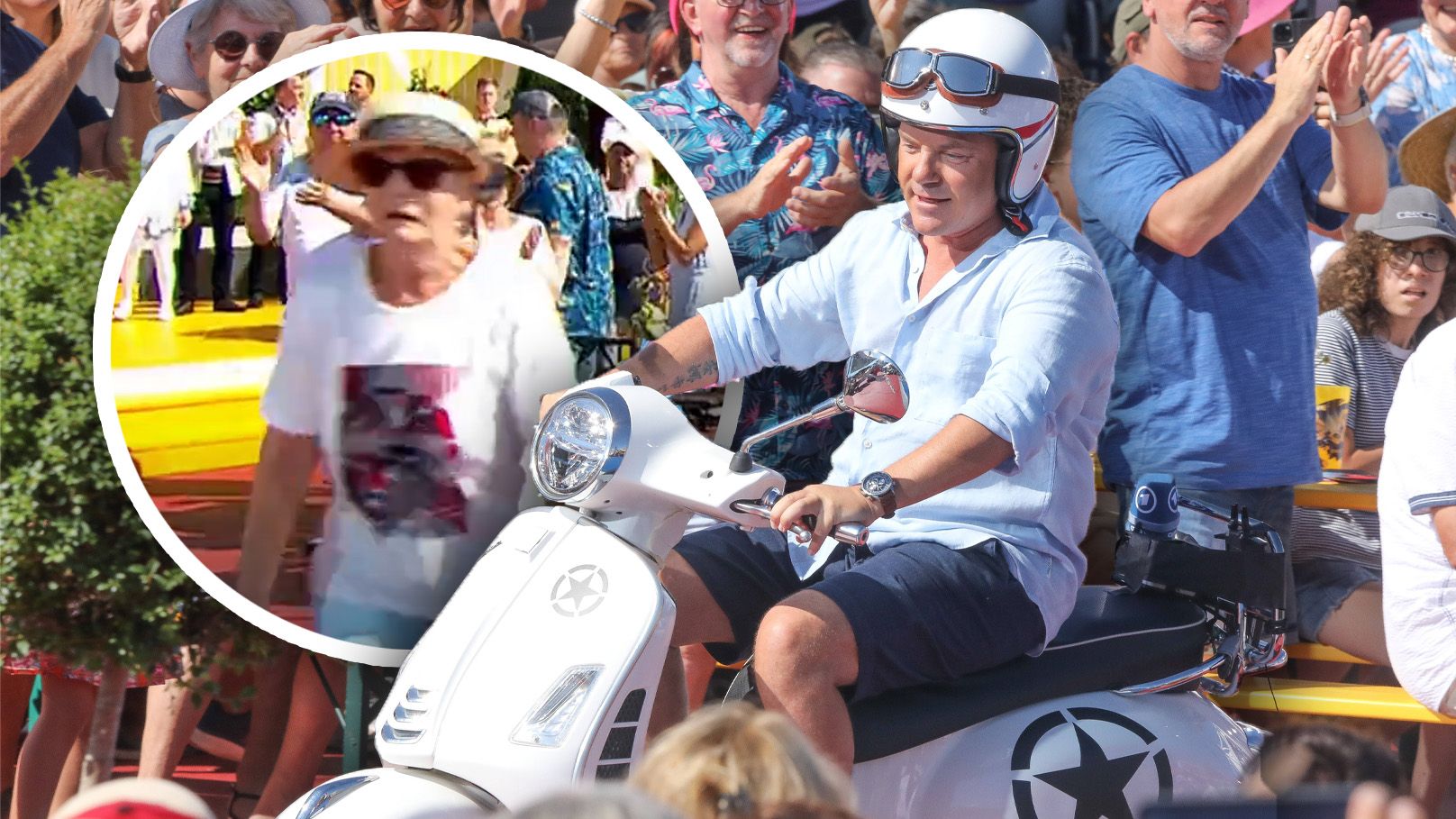 Stefan Mross eröffnete seine TV-Show auf dem Moped - manche Zuseher waren damit überfordert.