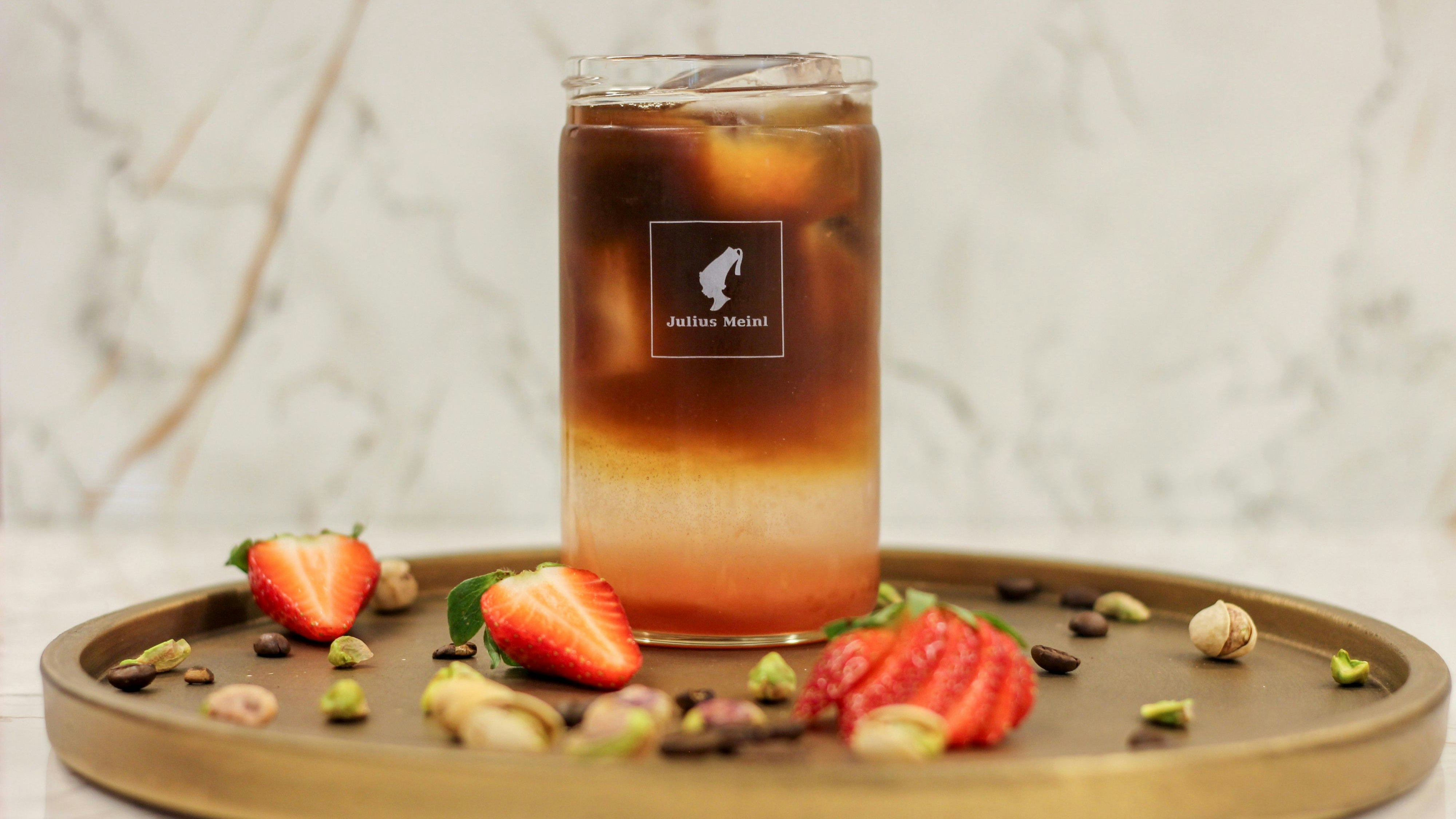Strawberry-Pistachio Espresso Tonic 