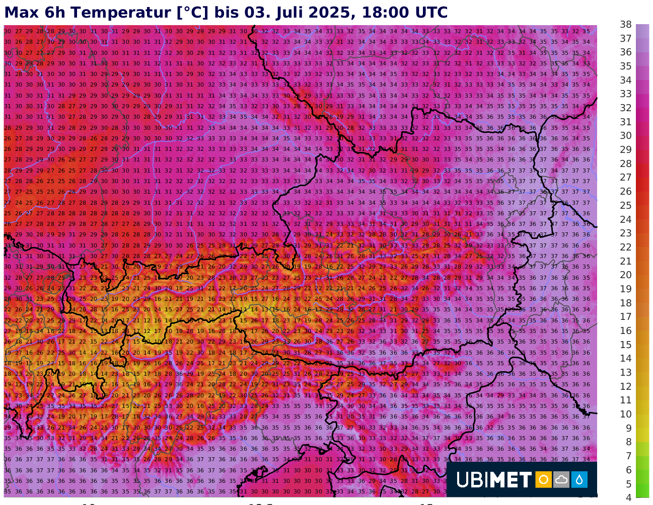 Am Donnerstag steigen die Temperaturen auf bis zu 38 Grad.