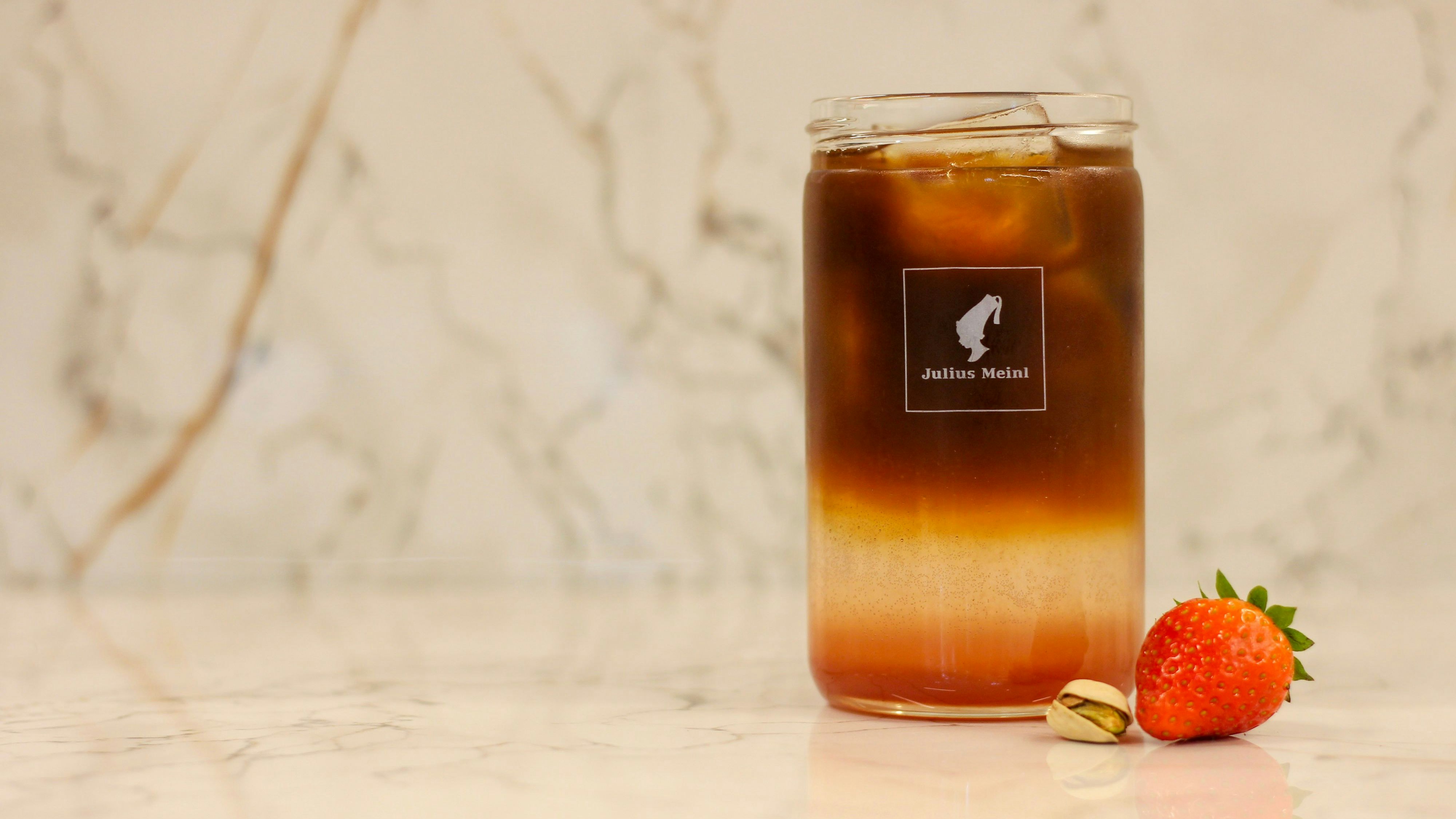 Strawberry-Pistachio Espresso Tonic