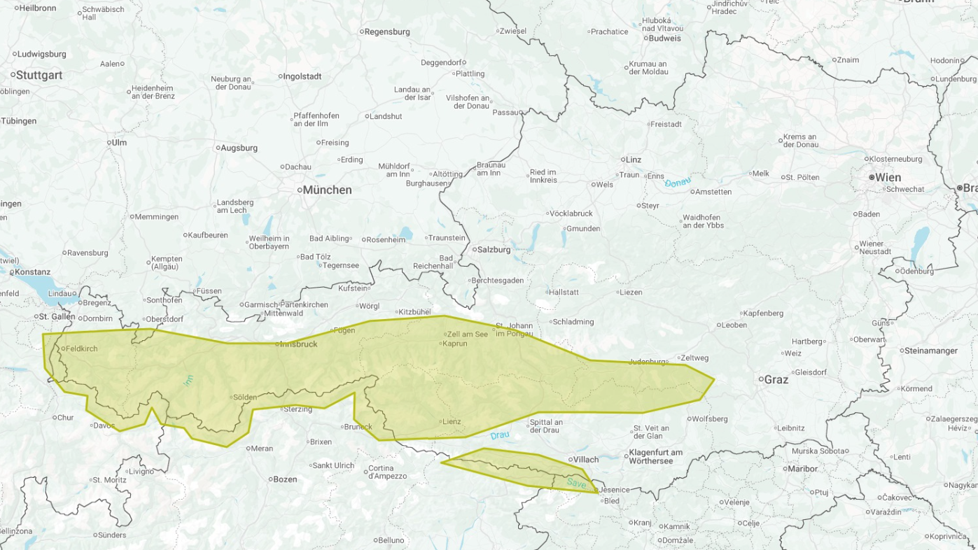 Heute.at - Karte zeigt, wo Hagel-Unwetter in Österreich einschlägt