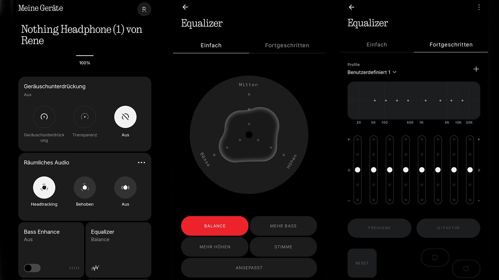 Ein 8-Band-Equalizer erlaubt individuelle Soundanpassungen, Presets können gespeichert und per QR-Code geteilt werden.