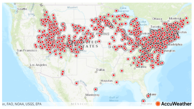 Tägliche Höchsttemperaturrekorde zwischen dem 19. und 25. Juni 2025. (NOAA/NCDC)