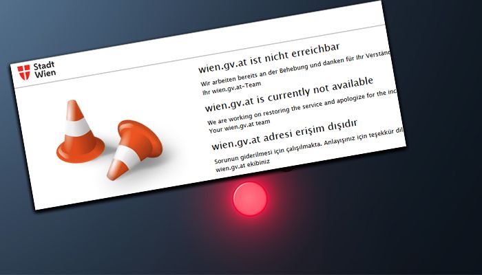 Wien ist offline - die Website der Stadt ist nicht erreichbar