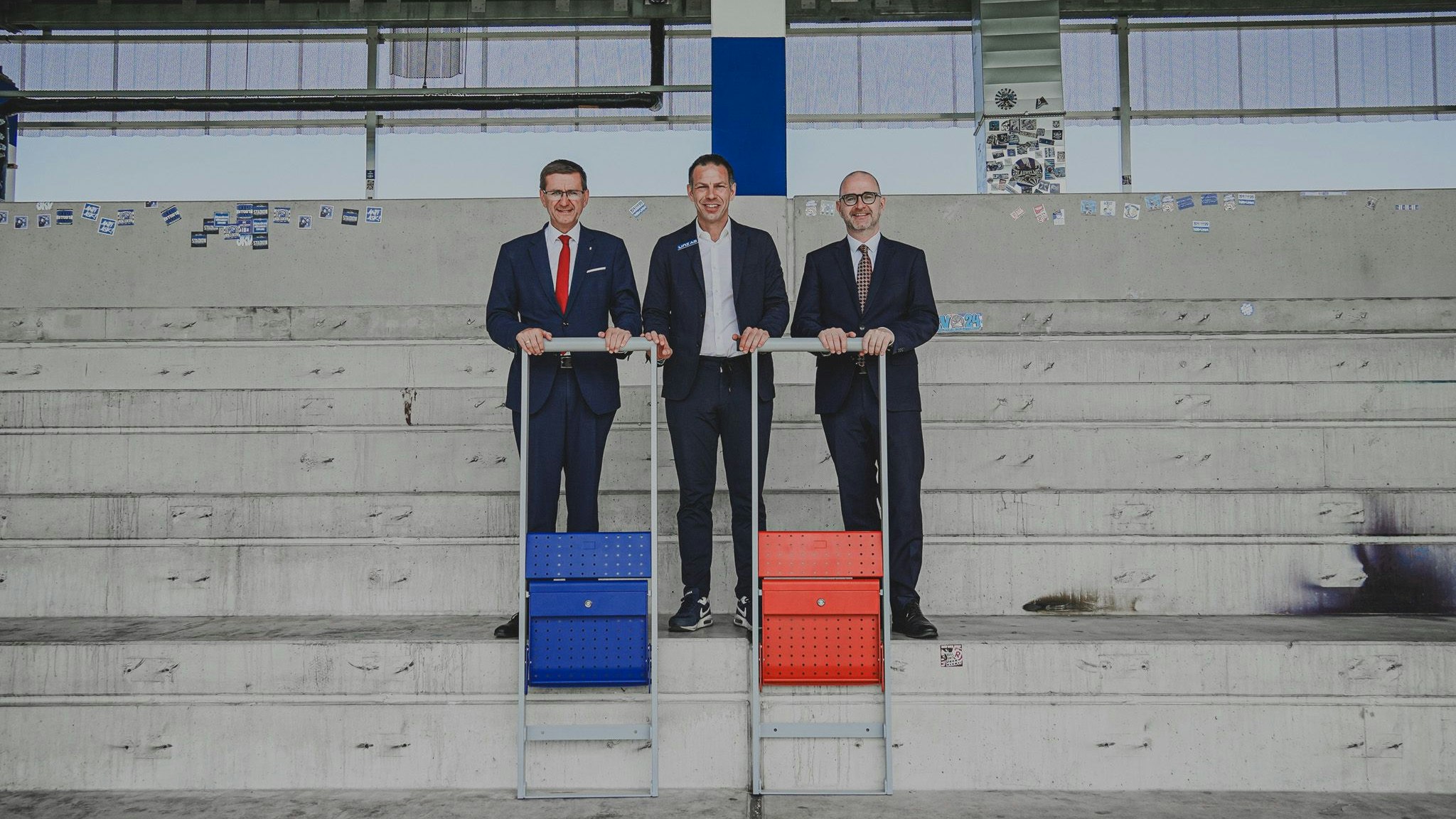 Landesrat Achleitner, Geschäftsführer Peschek, Bürgermeister Prammer.