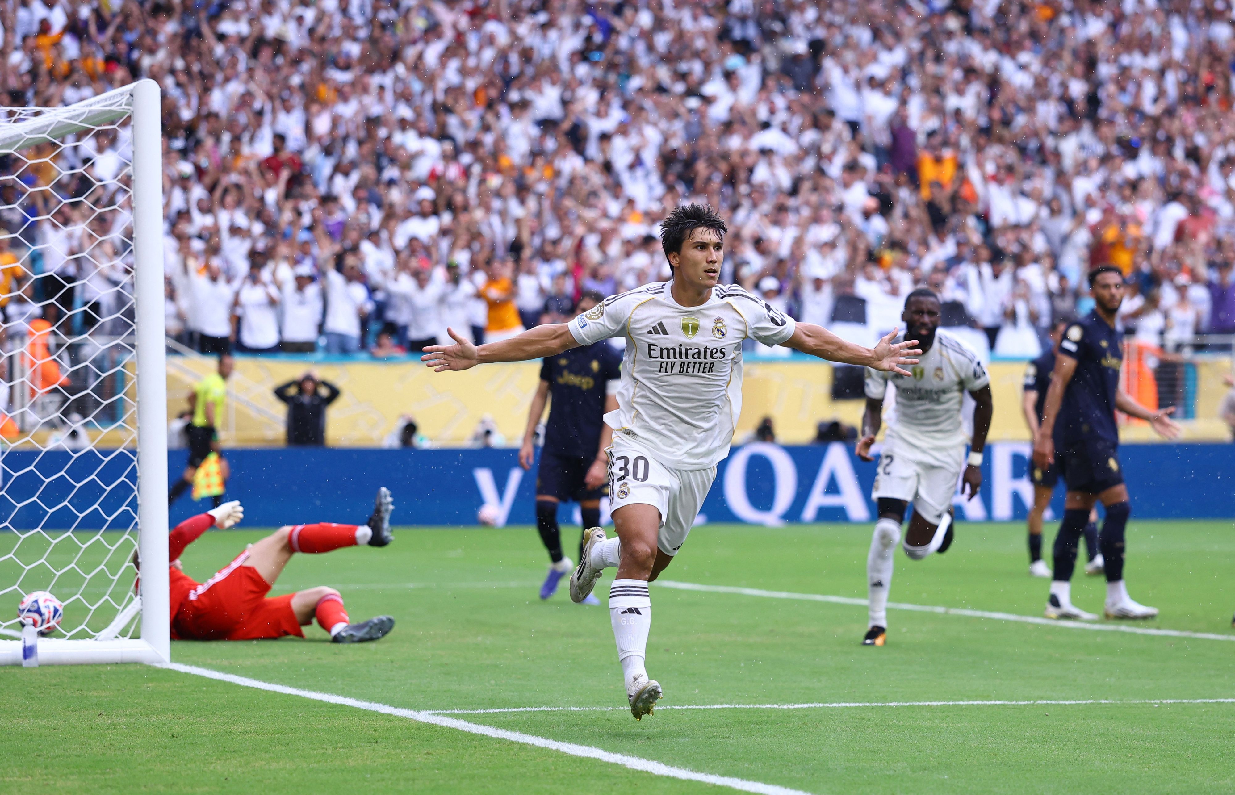 Reals Führungstorschütze Gonzalo Garcia. 