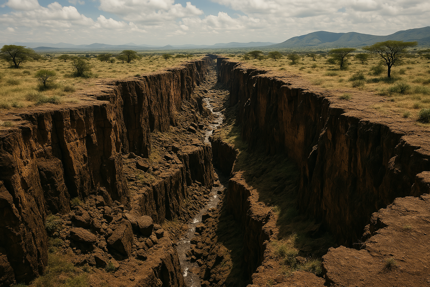 Ein Kontinent zerreißt: Eine bis zu 8 Meter breite Erdspalte in Ostafrika sorgt für Staunen.
