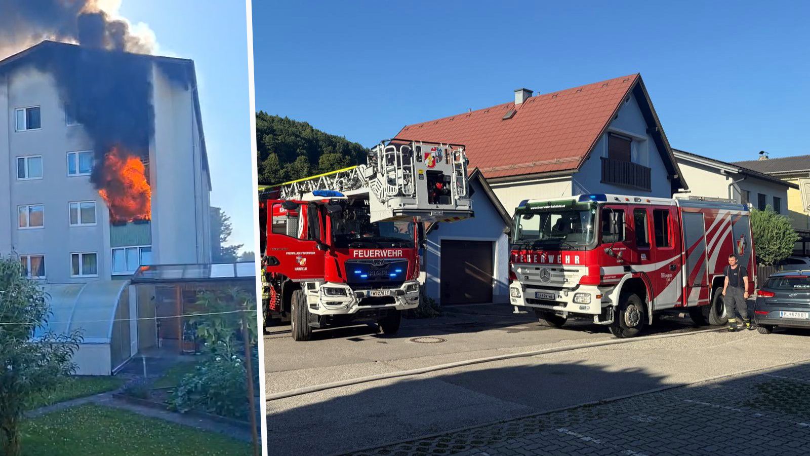 Grillen am Balkon geht schief! Großbrand in NÖ
